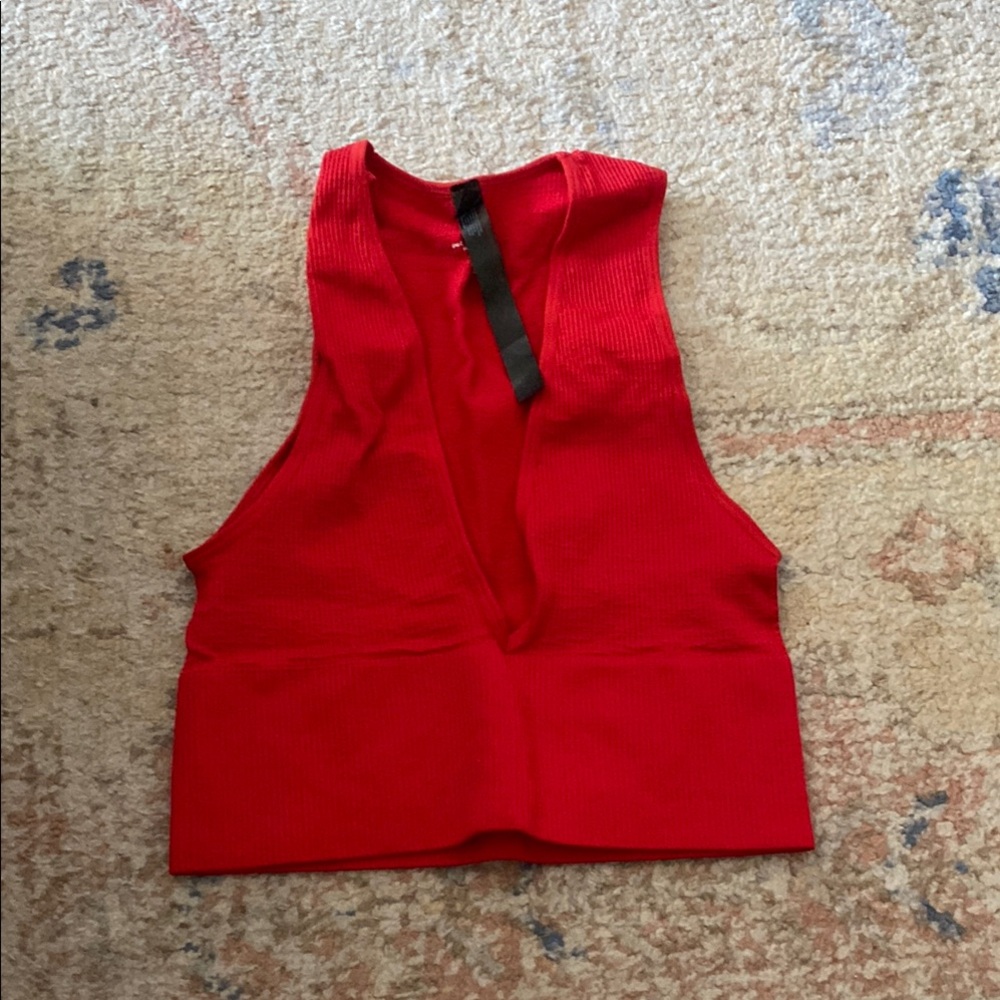 FP Red Deep V Women's Crop Top